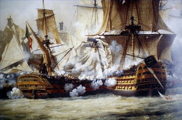 海戦 Painting - トラファルガー・クレパン海軍の軍艦